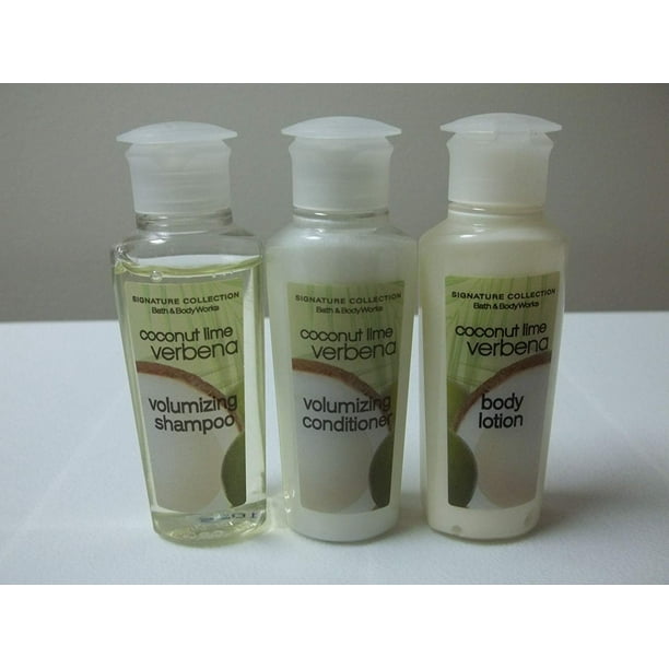 Bath & Body Works Coconut Lime Verbena Travel Set with Volumnizing Shampoo, Volumnizing