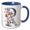 Blue/White, variant on 3drose, Pretty Orange, Pink and Gray Floral Monogram Initial R, 15oz Two-tone Blue Mug