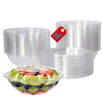 Mr Miracle Clear 18 Ounce Plastic Salad Bowls with Snap-On Lids. Pack 50. Airtight Disposable Salad Containers for Lunch, Meal Prep, Parties. Ideal as Disposable Salad Bowls with Lids
