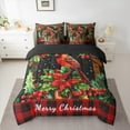 thumbnail image 2 of Manfei Chic Cardinal Bird Bedding Comforter Set 7 Pieces, Merry Christmas King Bedding Sets, Xmas Red Checkered Bed Sheets, Breathable Home Decor, 2 of 8