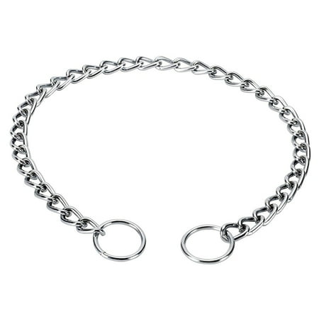 Dog Training Slip Chain Collar with Sliding Ring, Adjustable Choke Collar for Obedience Training, Durable Metal Chain Design for Control and Correction During Walks