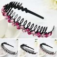 thumbnail image 1 of Visland Fermoir à Cheveux Brillant Coloré Strass Antidérapant Réutilisable Bord Étroit Serre-Tête Filles Accessoires Cheveux, 1 of 7