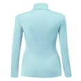 thumbnail image 2 of Women‘s Long Sleeve Rib Turtleneck Top Pullover Sweater L RED, 2 of 6