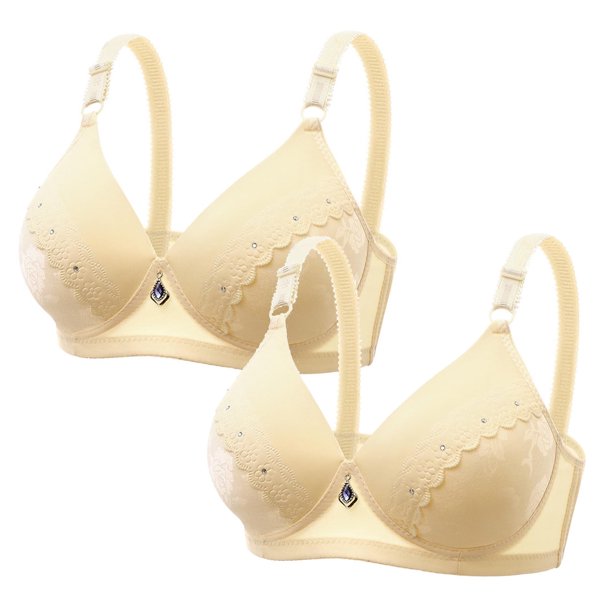 Mujeres (menos de $15) | Conjunto de 2 sujetadores sin aros Sentuca para mujer, sujetador push-up diario, ropa interior cómoda y fruncida