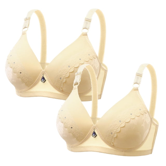 Mujeres (menos de $15) | Conjunto de 2 sujetadores sin aros Sentuca para mujer, sujetador push-up diario, ropa interior cómoda y fruncida