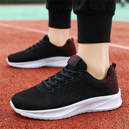 

NEGJ Fashion Four Seasons Men Sneakers Mesh Breathable Lace Up Flat Lightweight Comfortable Casual