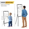 thumbnail image 4 of Easel Whiteboard - Black Magnetic Portable Dry Erase 40 x 28 Tripod Height Adjustable, Flipchart Easel Stand White Board for Office, 4 of 15