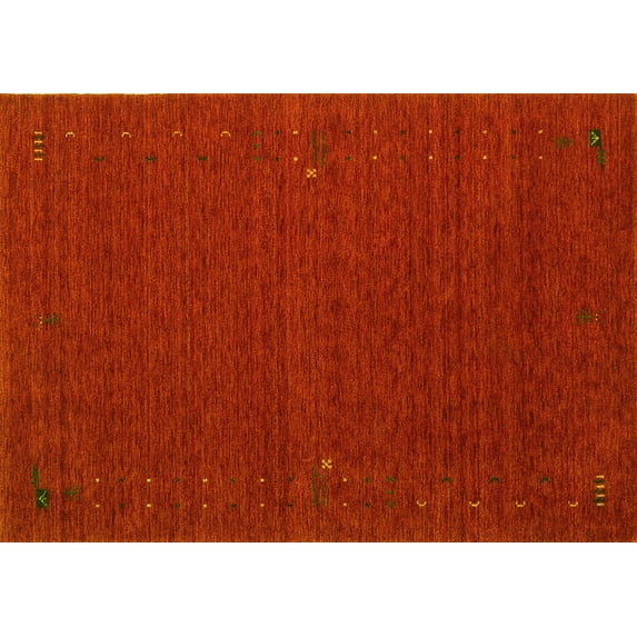 Ahgly Company Indoor Rectangle Abstract Yellow Contemporary Area Rugs, 8' x 12'