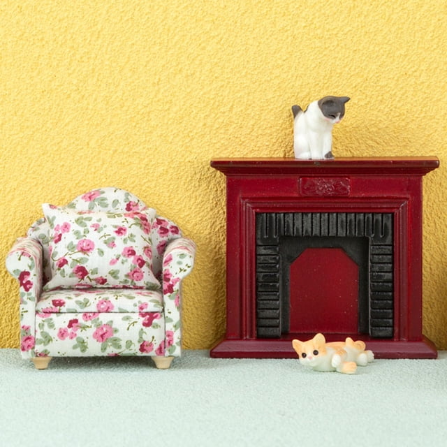 OULII Décoration Maison Mini Cheminée Modèle Contreplaqué Lot de 1