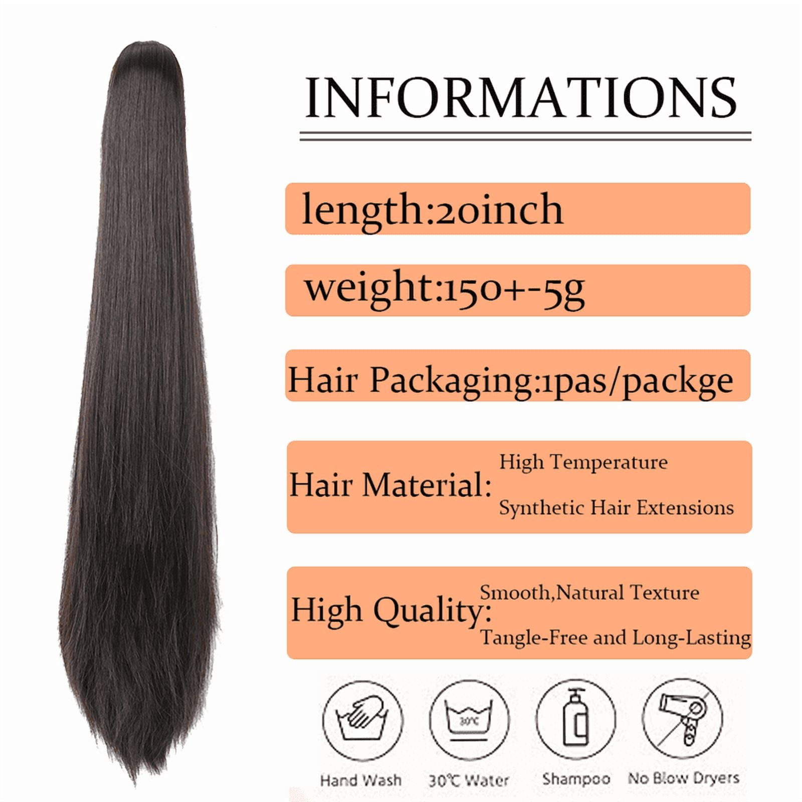 Ponytail Extension Claw Straight Clip in Hairpiece Ponytail Hair Extensions Long Pony Tail Synthetic for Women