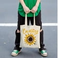 thumbnail image 4 of Crafty Sunflower Tote Bag - Natural Canvas Vibrant Design with Heart Perfect for Shopping Travel & Parties - Reusable & Multifunctional, 4 of 6