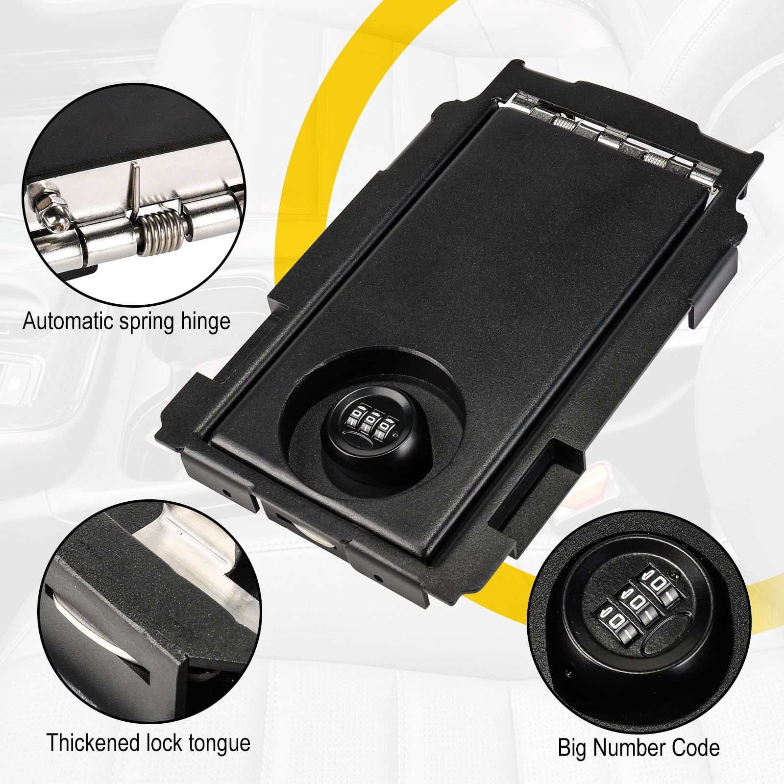 3mirrors Center Console Safe Gun Safe Box with Springs Hinge Compatible with Honda CR-V 2023-2025