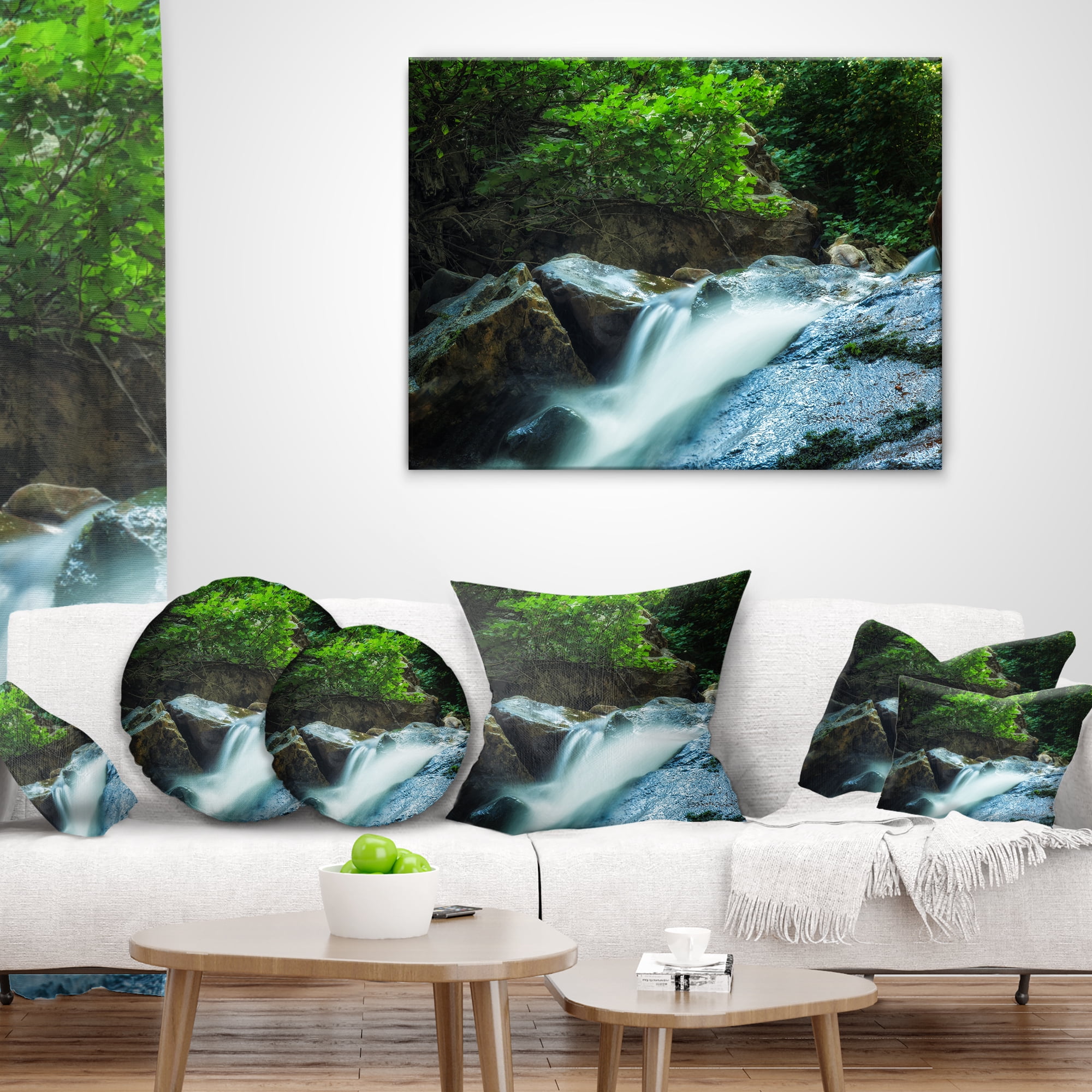 Designart 12" x 20" Multi-color Polyester Throw Pillow