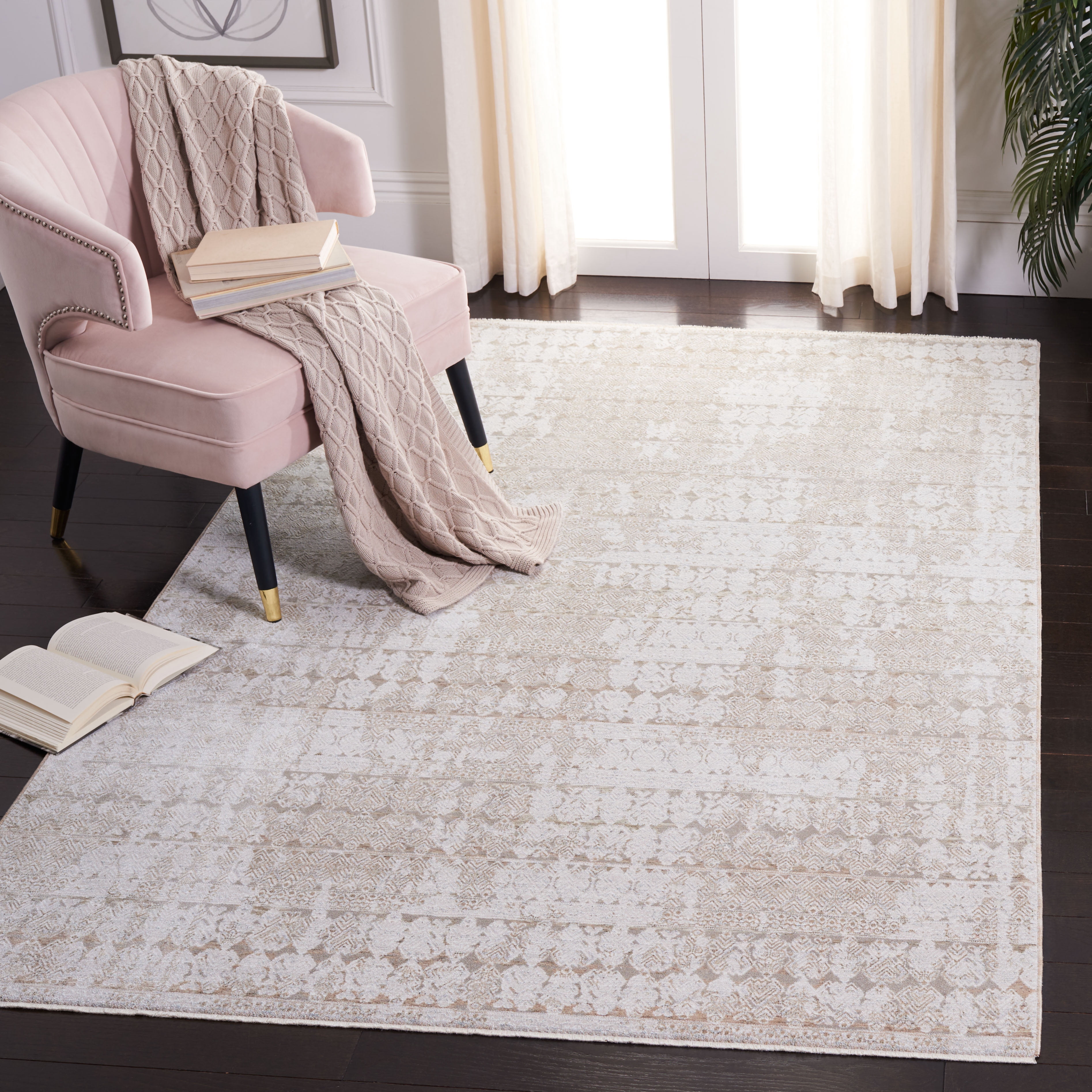 SAFAVIEH Webster Janie Abstract Area Rug, Beige/Grey, 9' x 12'