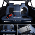 thumbnail image 5 of FLORICH Car Seat Covers Full Set, Waterproof Faux Leather Seat Protectors, Automotive Interior Cushions Universal Fit for Most Cars Suv Trucks, Black & Blue, 5 of 9