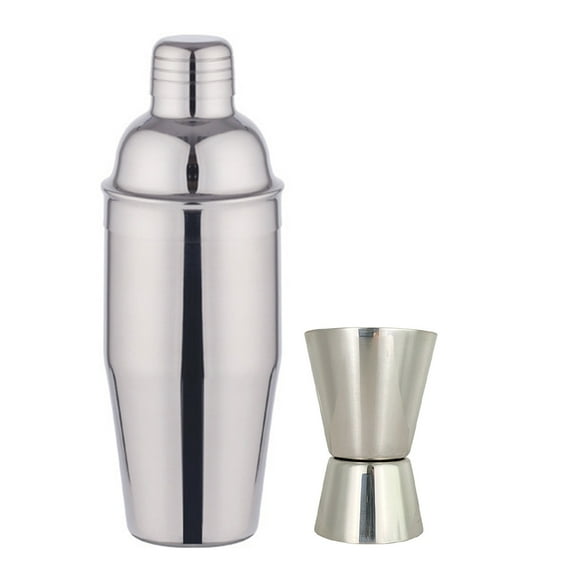 Cocktail Shaker Bar 24-Ounce Set - Measuring Jigger Included - Stainless Steel Martini Mixer