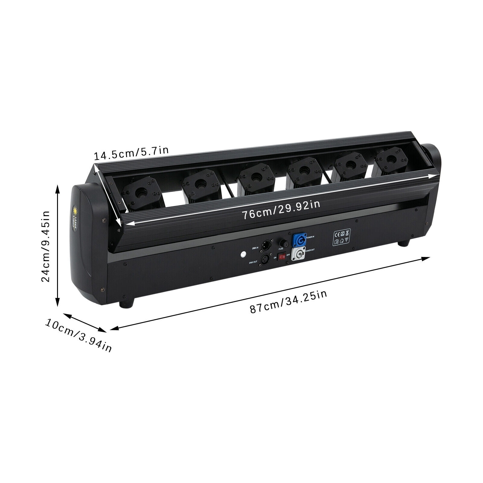 Moving Head Stage Light 6 Head Stage Bar Light Red Laser Beam DJ Party Disco Strobe Light