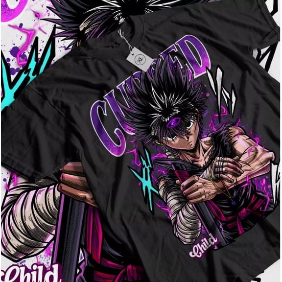 Reprint Rare Hiei Yu Yu Hakusho T-shirt Kuwabara Kurama Yusuke Hiel Anime Manga Gift Shirt