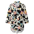 thumbnail image 4 of Xoenoiee Cow Daisy Flower Print Womens Swimsuit Cover Up Button Down Bathing Suit Coverups Long Sleeve Beachwear Oversized Bikini Shirt Dresses, L, 4 of 7