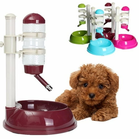 - Meigar Automatic Pet Cat Dog Water Drinker Dispenser Food Stand Hamster Feeder Dish Bowl Bottle Pet Feeder