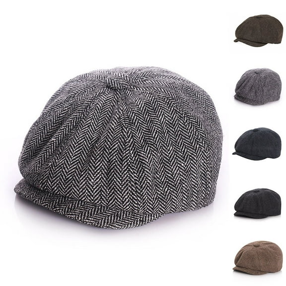 SGFCWSX Men's Women's Duckbill Hat,Forward Winter Beret Causal Hat Woolen Dark Gray Free Size