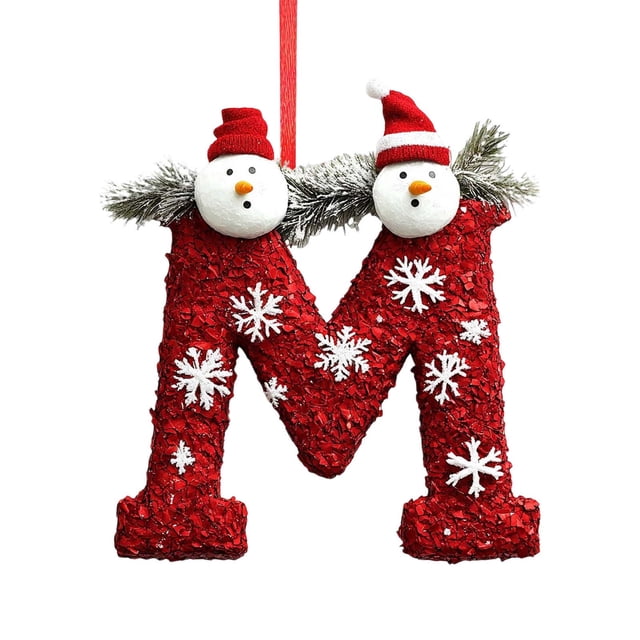 Decoraciones Del Árbol de Navidad Decoración Del Árbol de Navidad de 26 Letras Colgante Ornamentos Del Árbol de Navidad Ornamentos de Navidad Personalizados Decoración de Navidad Decoración Colgante D