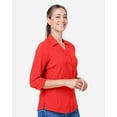 thumbnail image 2 of CORE365 CE510LW Women's Ultra UVP Long Sleeve Marina Shirt-Marina Red-S, 2 of 6