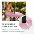 thumbnail image 4 of Round Outdoor Tablecloth with Umbrella Hole and Zipper, Pink White Ombre Tablecloth with Elastic Waterproof, Romantic Funny Abstract Striped Lines Patio Table Covers for 36" - 44" Picnic Pool Tables, 4 of 9
