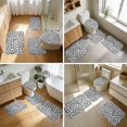 thumbnail image 4 of Black and White Leopard Print Bathroom Rug Set 4 Piece,Includes Contour,Lid Cover,Bath Mat,Non-Slip Extra Soft Absorbent Washable, 4 of 5