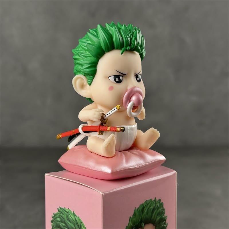 Newly Zoro Anime Figure Pacifier Baby Roronoa Zoro Figures 9cm/3.5inch Cosplay PVC Action Figure Statues Cake Topper Figure Decoration