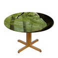 thumbnail image 3 of HAOXIT Woodland Tablecloth, English Woodland Scene with Sun Rays Though The Trees Theme, Round Table Cover for Dining Room Kitchen Decor, 3 of 8