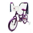 thumbnail image 3 of ChromeWheels Road Fairy 14" BMX S-Type Frame Coaster Brake, with EVA Purple Tire, Training Wheels, Purple, 3 of 9