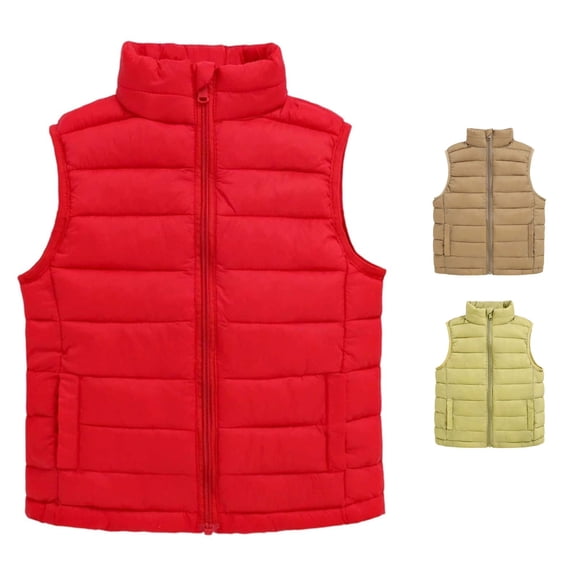 LIUYUNNN Boys Lightweight Quilted Vest Outerwear Insulated Sleeveless Jacket For Kids And Youth With Stand Collar Easy Wear Light Winter Coat Boys, Size 13-14 Years