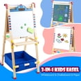 thumbnail image 5 of VECUKTY Kids Art Easel, Robot 3‑in‑1 Wooden Adjustable Height Magnetic Drawing Board & Chalkboard, Detachable Paper Roll Painting Stand Set for Toddlers Boys Girls Ages 3‑10, 5 of 9
