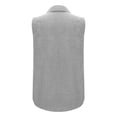 thumbnail image 6 of VNKIDY Womens Sleeveless Collared Button Front Tank Top Solid Color Casual Workwear Blouse For Summer Office Daily Wear Grey, 6 of 7