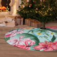 thumbnail image 6 of Tropical Flamingo Flower Palm Tree Leaf Botanical 36 Inch Christmas Tree Skirt Carpet Mat Funny Party Decor Supplies for Xmas Halloween Decorations Occasion Ornament, 6 of 6