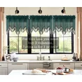 thumbnail image 2 of Gorgeous Home Linen Wave Hunter Green 1Pc Elegant Faux Silk Rod Pocket Swag Waterfall Ascot Dressing Window Valance with Tassels, 55" X 18", 2 of 5
