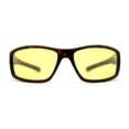 thumbnail image 2 of Mens Driving Yellow Lens TAC 1.1 Polarized Wrap Soft Arm Sport Sunglasses Shiny Tortoise, 2 of 4