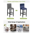thumbnail image 3 of Navy Blue Striped Bar Stool Covers Set of 2, Vintage Stripes Ombre Stretch Washable Bar Chair Covers with Backs, Removable Pub Counter Height Chair Cover for Kitchen Dining Room Cafe, 3 of 7