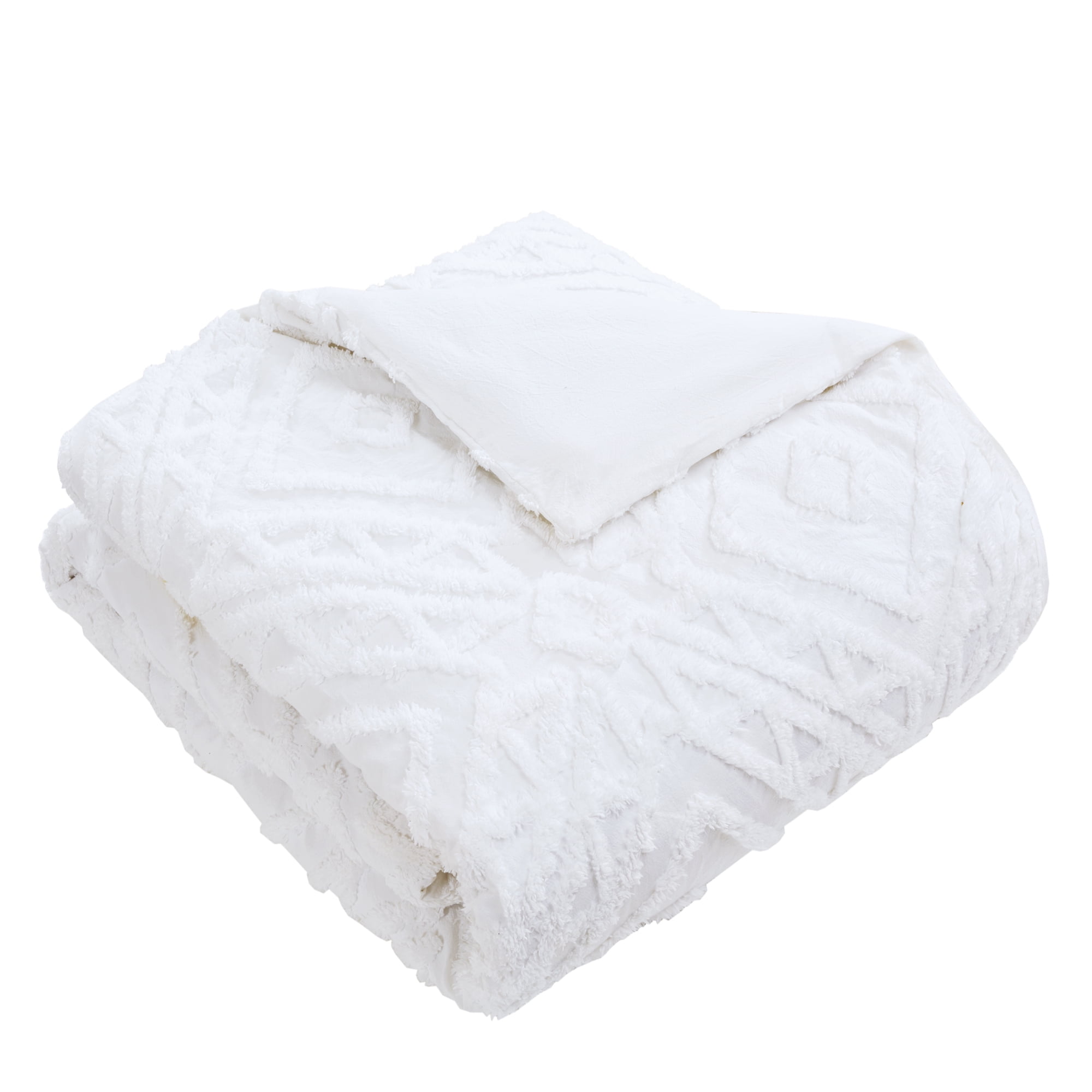 Better Homes & Gardens 3-Piece White Chenille Duvet Cover Set, King