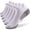 White, variant on Men's Athletic Ankle Socks 6-Pack Moisture Wicking Breathable Terry Cushioned Sole Low Cut Solid Color Outdoor Sports Running Hiking Walking Socks