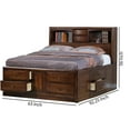 thumbnail image 5 of Benzara BM205486 Wooden Queen Size Bed with 10 Drawers & 2 Open Shelves, Walnut Brown, 5 of 5