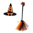thumbnail image 4 of Sombrero de escoba de de Halloween Sombrero puntiagudo de Accesorios de decoración para niños Novedad Palo de escoba de para niños Naranja, 4 of 7