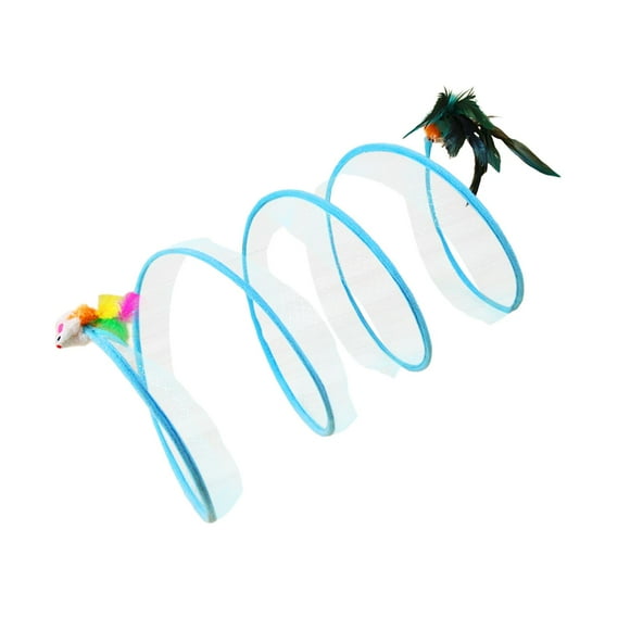 Tunnel pour Chat Jouet Interactif Pliable pour Chaton Tube Bleu