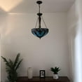 thumbnail image 4 of Tiffany Pendant Lights Ceiling Light Green Brown Stained Glass LED Bulbs Included for Dining Room Living Room Bedroom 16"W*16"D*60"H, 4 of 8