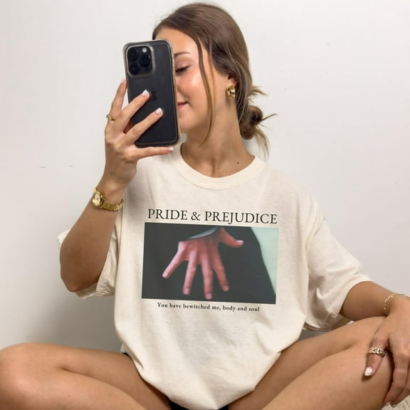 Pride and Prejudice Hand Flex Comfort Colors T-Shirt, Jane Austen Mr Darcy Hand Flex Scene Shirt, Bookish Tee Gift for Her Romance Book Lover
