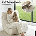 thumbnail image 6 of NOFFA Comfy Reading Chair for Adults, Boneless Couch with High Rebound Foam, Removable Scratch-Resistant Fabric for Bedroom, Living Room( Beige), 6 of 8