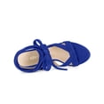 thumbnail image 4 of BLISSFUL STEP Sandales à Talon Bloc à Bout Ouvert à Brides Croisées à Lacets pour Femme Bleu Marine 9, 4 of 7