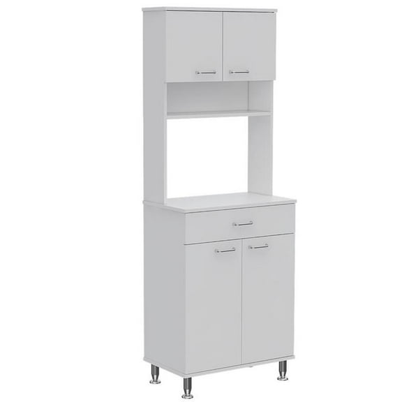 TUHOME Della Kitchen Pantry Engineered Wood Pantries in White