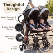 Costway Foldable Twin Baby Double Stroller Ultralight Umbrella Stroller Pushchair Black